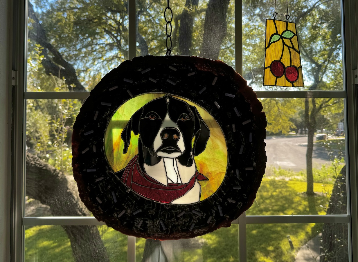 Handmade stained glass circle piece